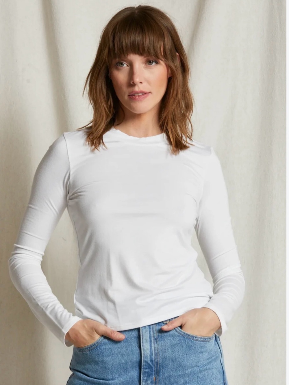 Madewell Classic White Long-Sleeve Crew Tee